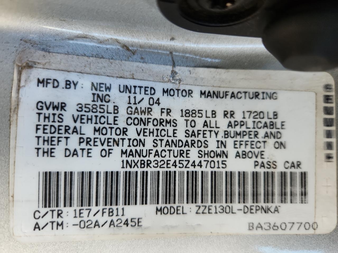 Toyota Corolla Ce Image 8