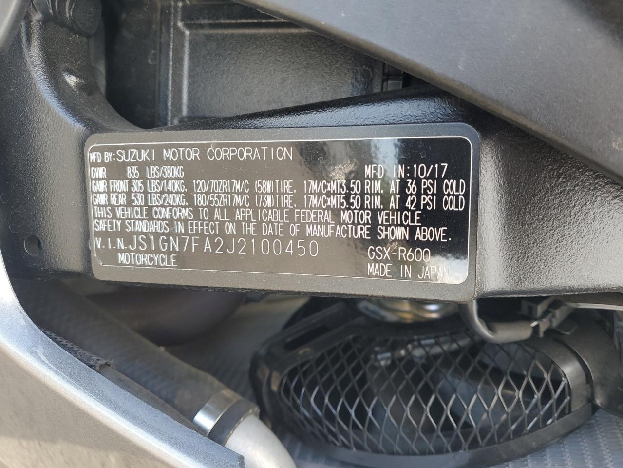 Suzuki Gsxr600 Image 6