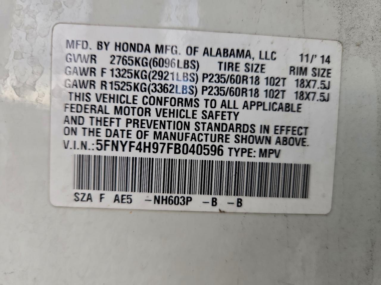 Honda Pilot Touring Image 7