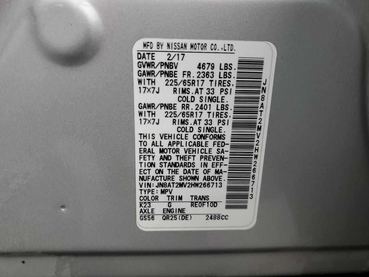 Nissan Rogue S Image 2