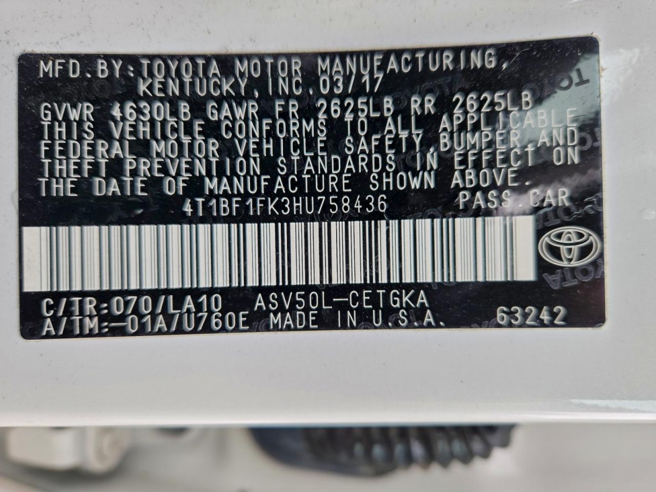 Toyota Camry Le Image 2