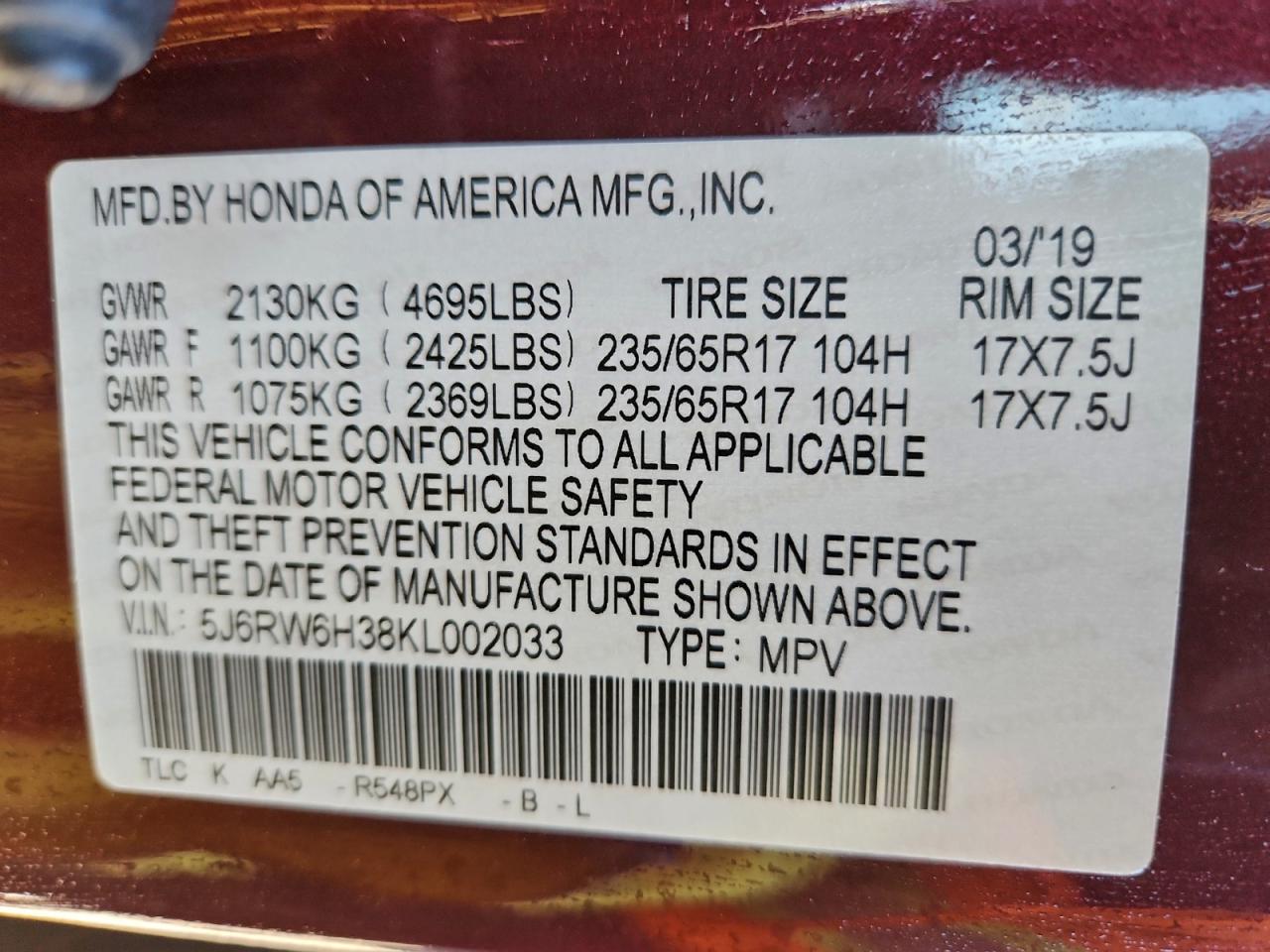 Honda Crv Lx Image 9