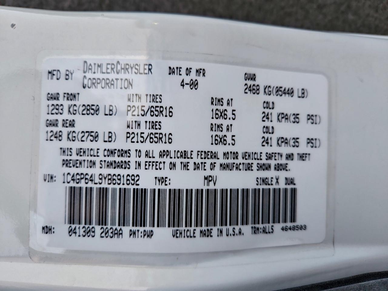 Chrysler Minivan Limited Image 7