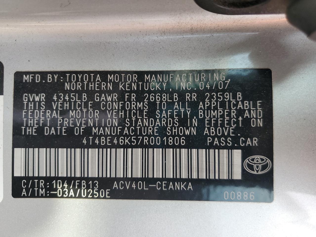 Toyota Camry Ce Image 7