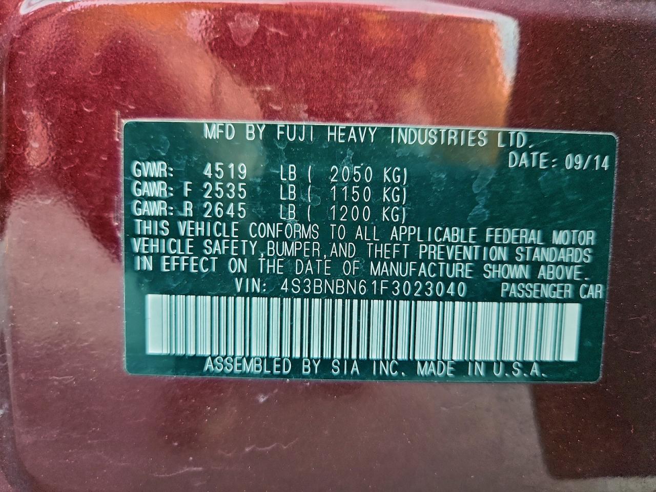 Subaru Legacy 2.5i Limited Image 9